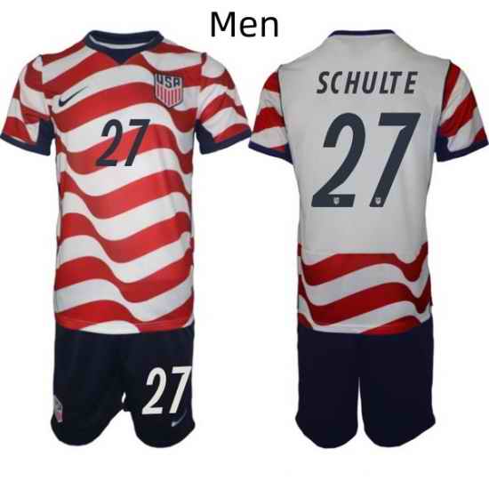 USA FIFA World Cup 2026 Soccer Red Home Jersey Patrick Schulte #27